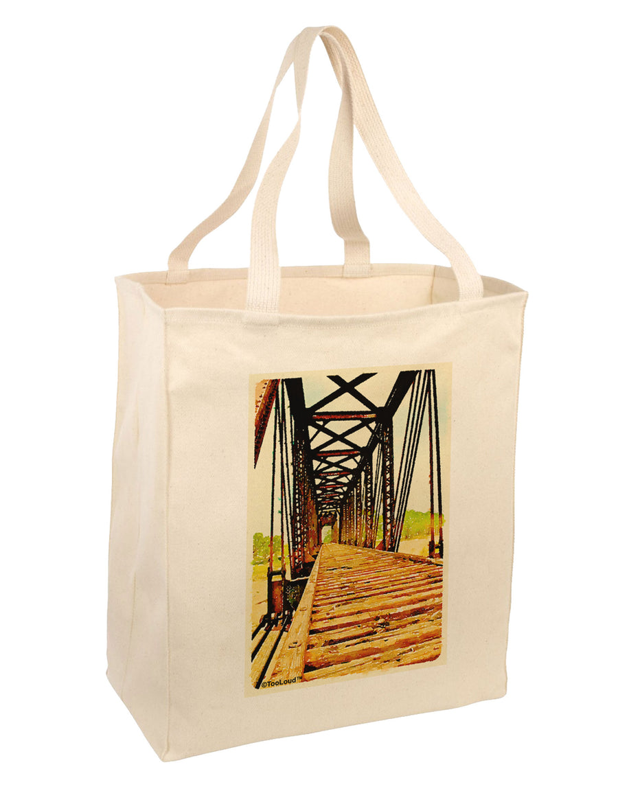 Colorado Bridge Watercolor Large Grocery Tote Bag-Grocery Tote-TooLoud-Natural-Large-Davson Sales