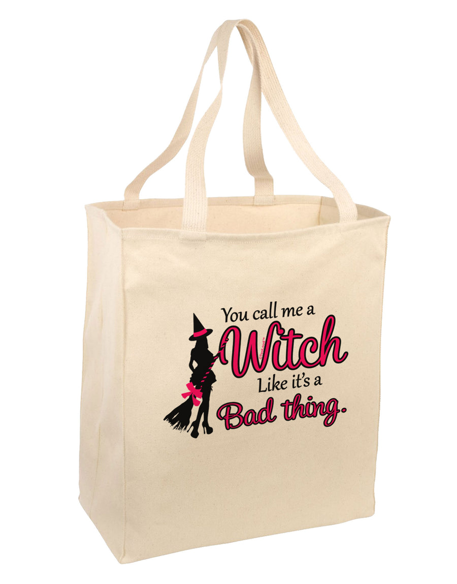 Witch - Bad Thing Large Grocery Tote Bag-Grocery Tote-TooLoud-Natural-Large-Davson Sales