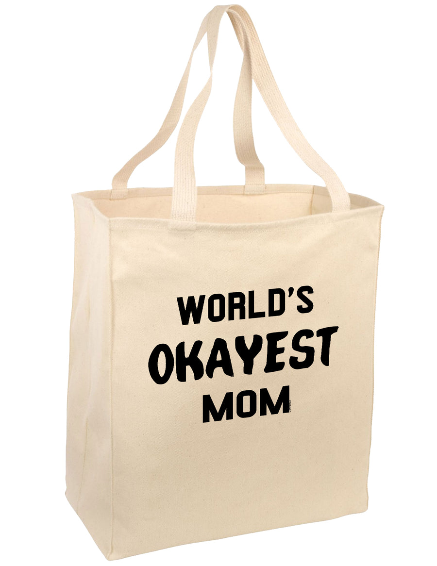 World's Okayest Mom Large Grocery Tote Bag-Grocery Tote-TooLoud-Natural-Large-Davson Sales