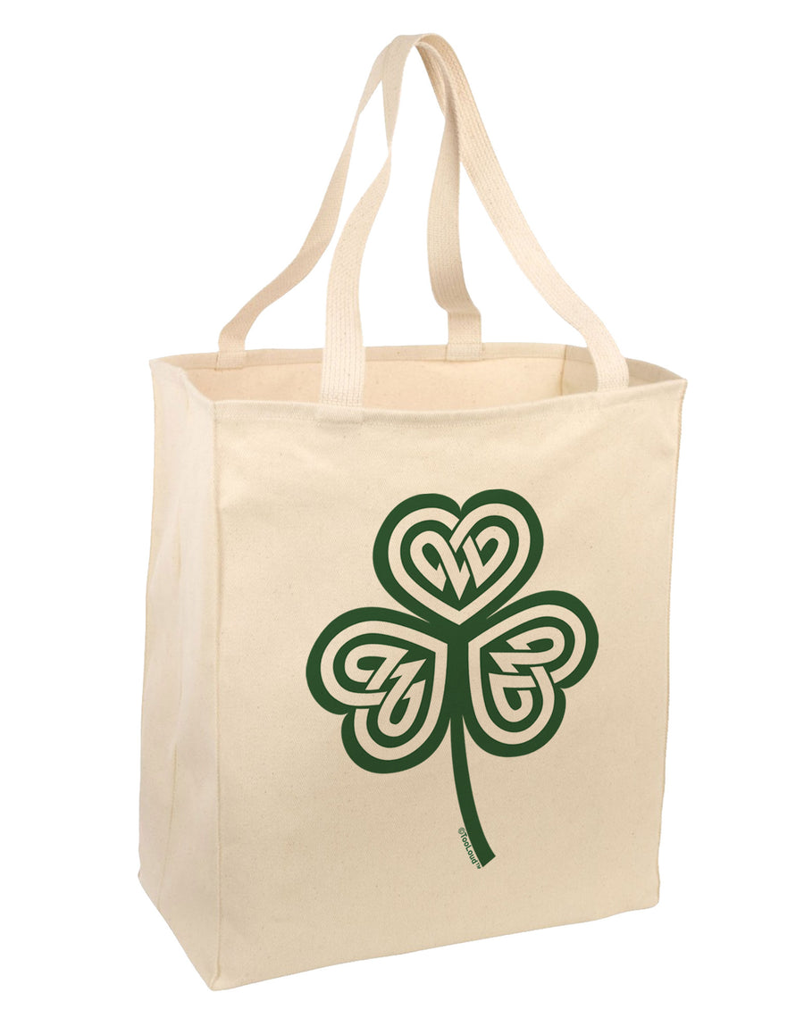 Celtic Knot Irish Shamrock Large Grocery Tote Bag-Grocery Tote-TooLoud-Natural-Large-Davson Sales