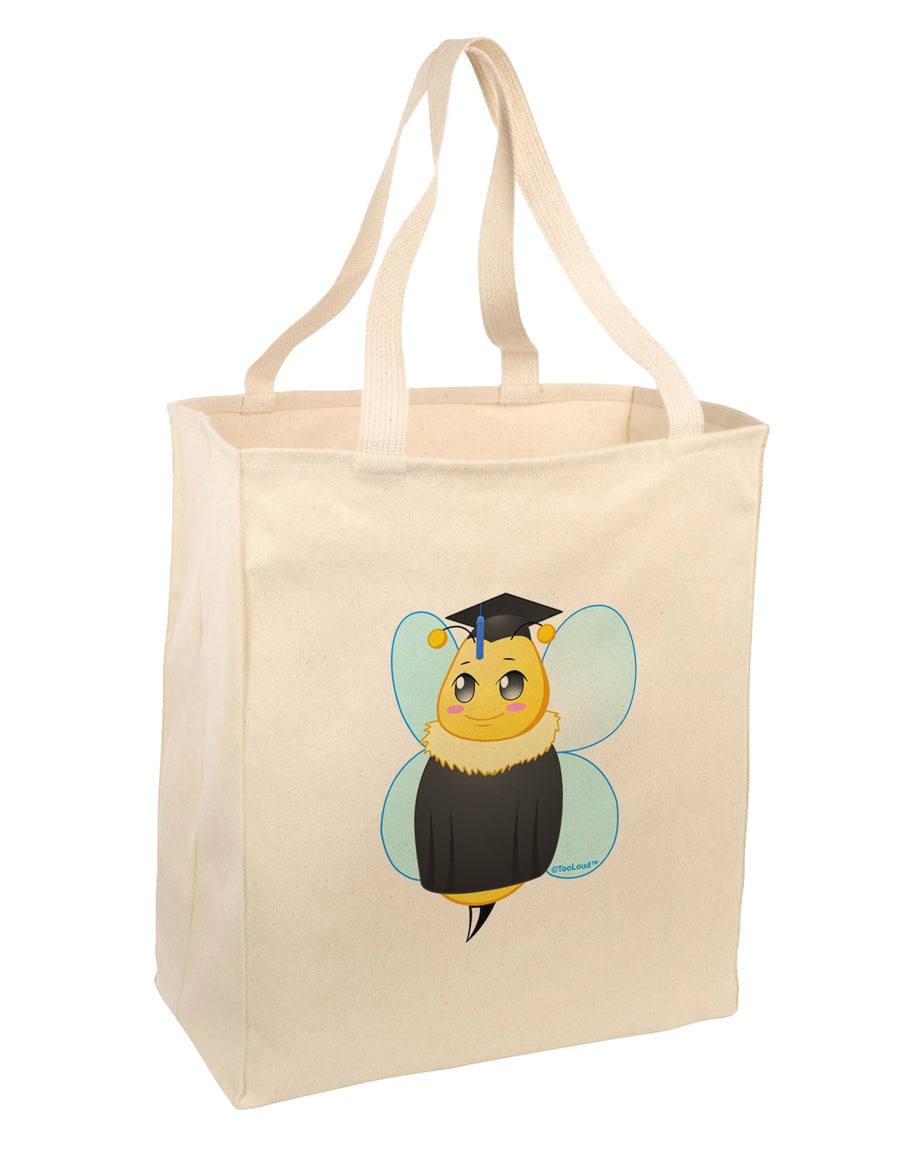 Graduation Bee Large Grocery Tote Bag by TooLoud-Grocery Tote-TooLoud-Natural-Large-Davson Sales