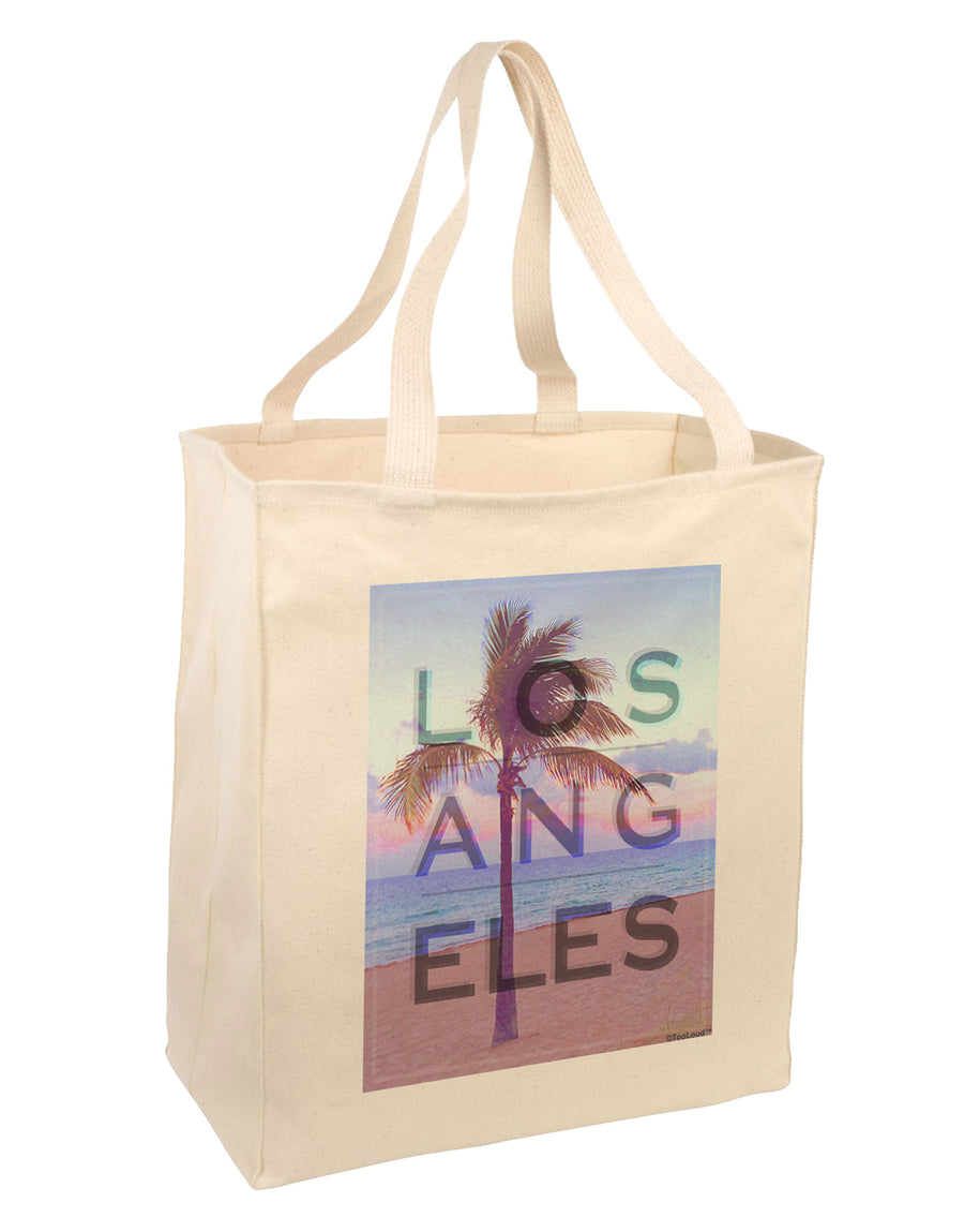 Los Angeles Beach Filter Large Grocery Tote Bag-Natural-Grocery Tote-TooLoud-Natural-Large-Davson Sales