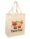 Cute Taco Fox Text Large Grocery Tote Bag-Grocery Tote-TooLoud-Natural-Large-Davson Sales