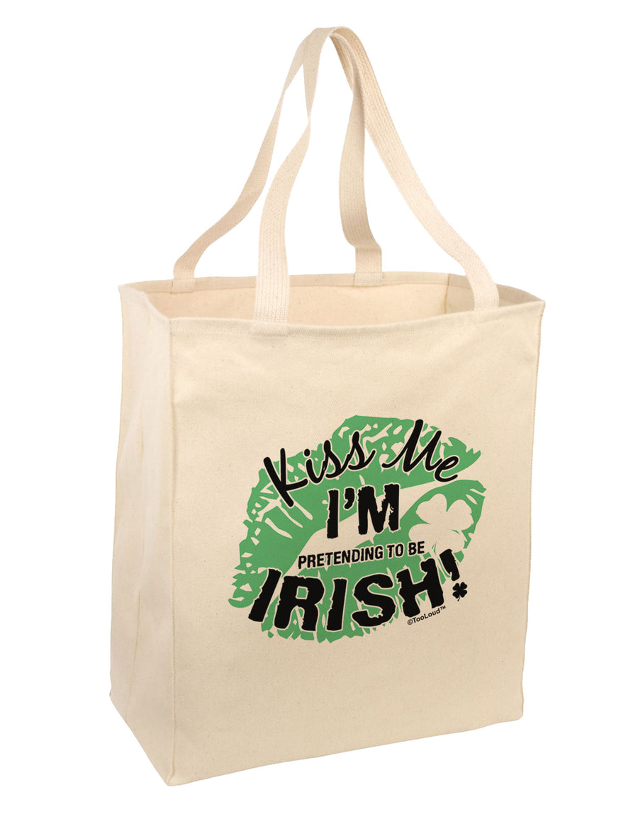 I'm Pretending To Be Irish Large Grocery Tote Bag-Grocery Tote-TooLoud-Natural-Large-Davson Sales