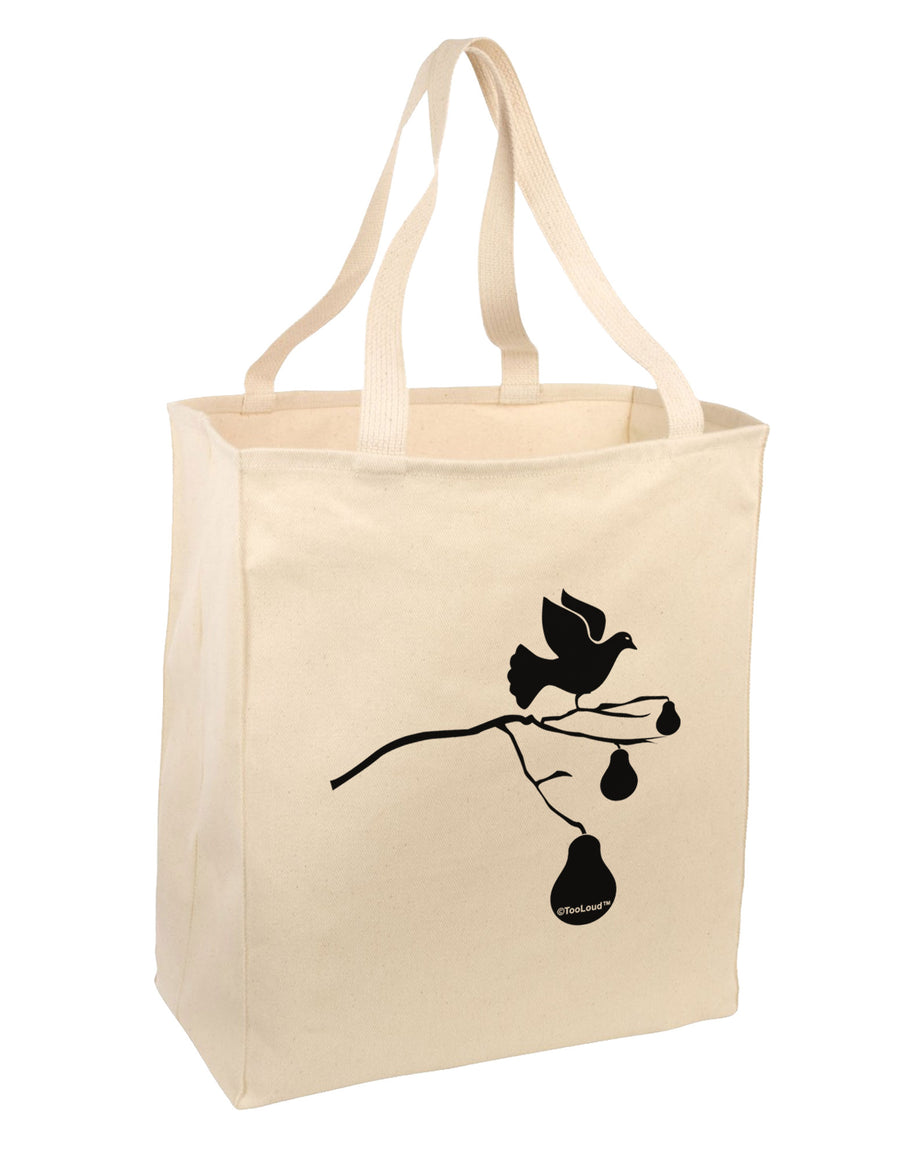 Partridge In A Pear Tree Large Grocery Tote Bag-Grocery Tote-TooLoud-Natural-Large-Davson Sales