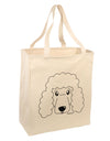 Cute Poodle Dog - White Large Grocery Tote Bag by TooLoud-Grocery Tote-TooLoud-Natural-Large-Davson Sales