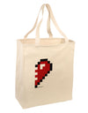 Couples Pixel Heart Design - Right Large Grocery Tote Bag by TooLoud