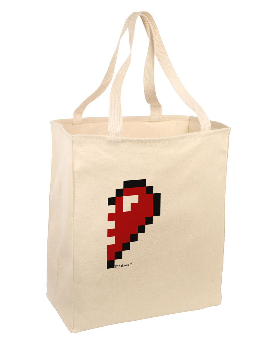 Couples Pixel Heart Design - Right Large Grocery Tote Bag by TooLoud-Grocery Tote-TooLoud-Natural-Large-Davson Sales