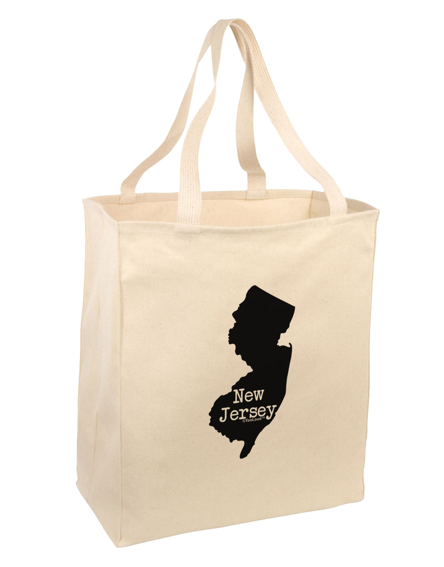 New Jersey - United States Shape Large Grocery Tote Bag by TooLoud-Grocery Tote-TooLoud-Natural-Large-Davson Sales