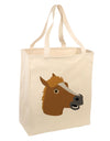 Silly Cartoon Horse Head Large Grocery Tote Bag-Grocery Tote-TooLoud-Natural-Large-Davson Sales