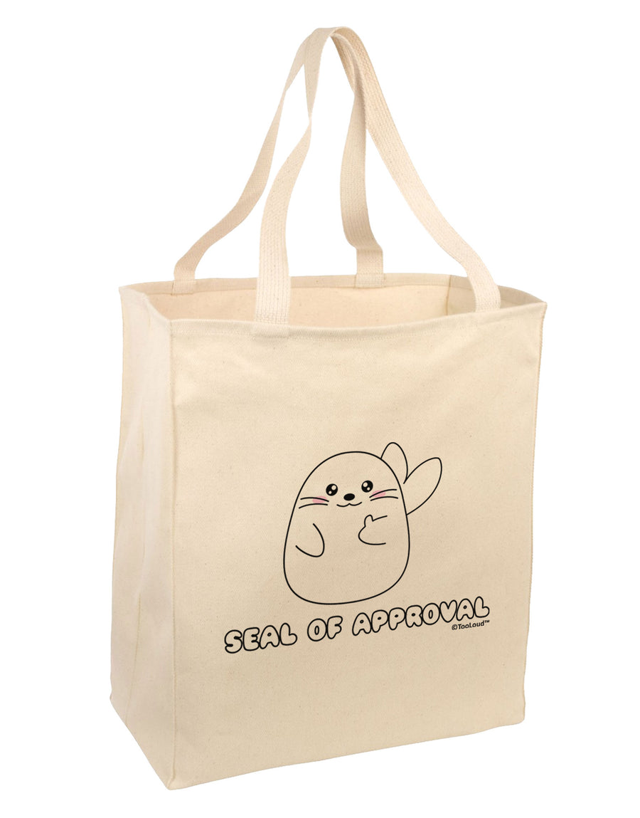 Seal of Approval Large Grocery Tote Bag by TooLoud-Grocery Tote-TooLoud-Natural-Large-Davson Sales