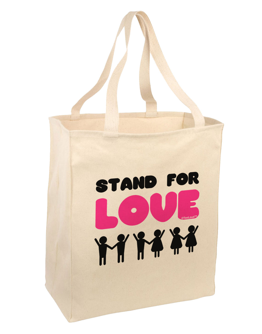 Stand For Love Pink Large Grocery Tote Bag-Grocery Tote-TooLoud-Natural-Large-Davson Sales