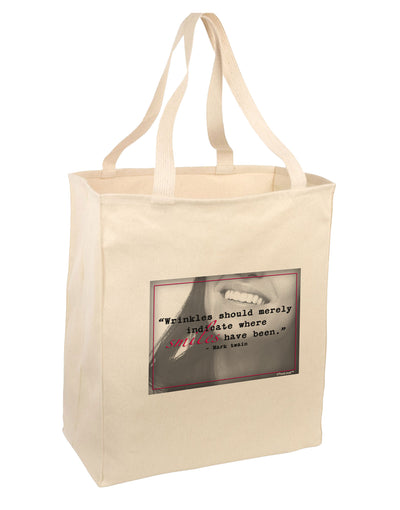 Where Smiles Mark Twain Large Grocery Tote Bag-Natural-Grocery Tote-TooLoud-Natural-Large-Davson Sales