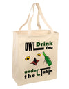 Owl Drink You Under the Table Large Grocery Tote Bag-Grocery Tote-TooLoud-Natural-Large-Davson Sales