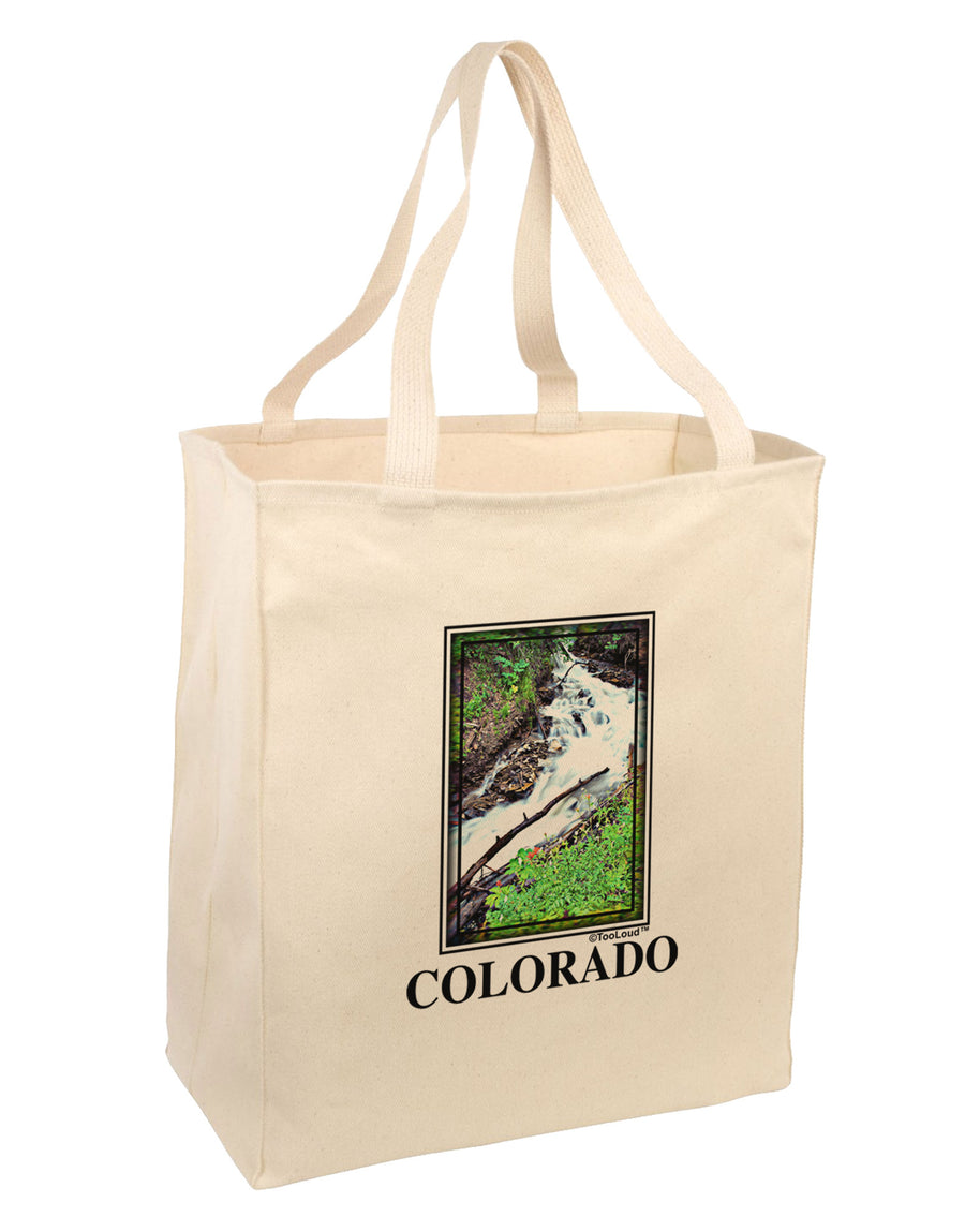 Colorado White River Text Large Grocery Tote Bag-Grocery Tote-TooLoud-Natural-Large-Davson Sales