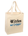 TooLoud Witches Be Trippin Blue Large Grocery Tote Bag-Grocery Tote-TooLoud-Natural-Large-Davson Sales