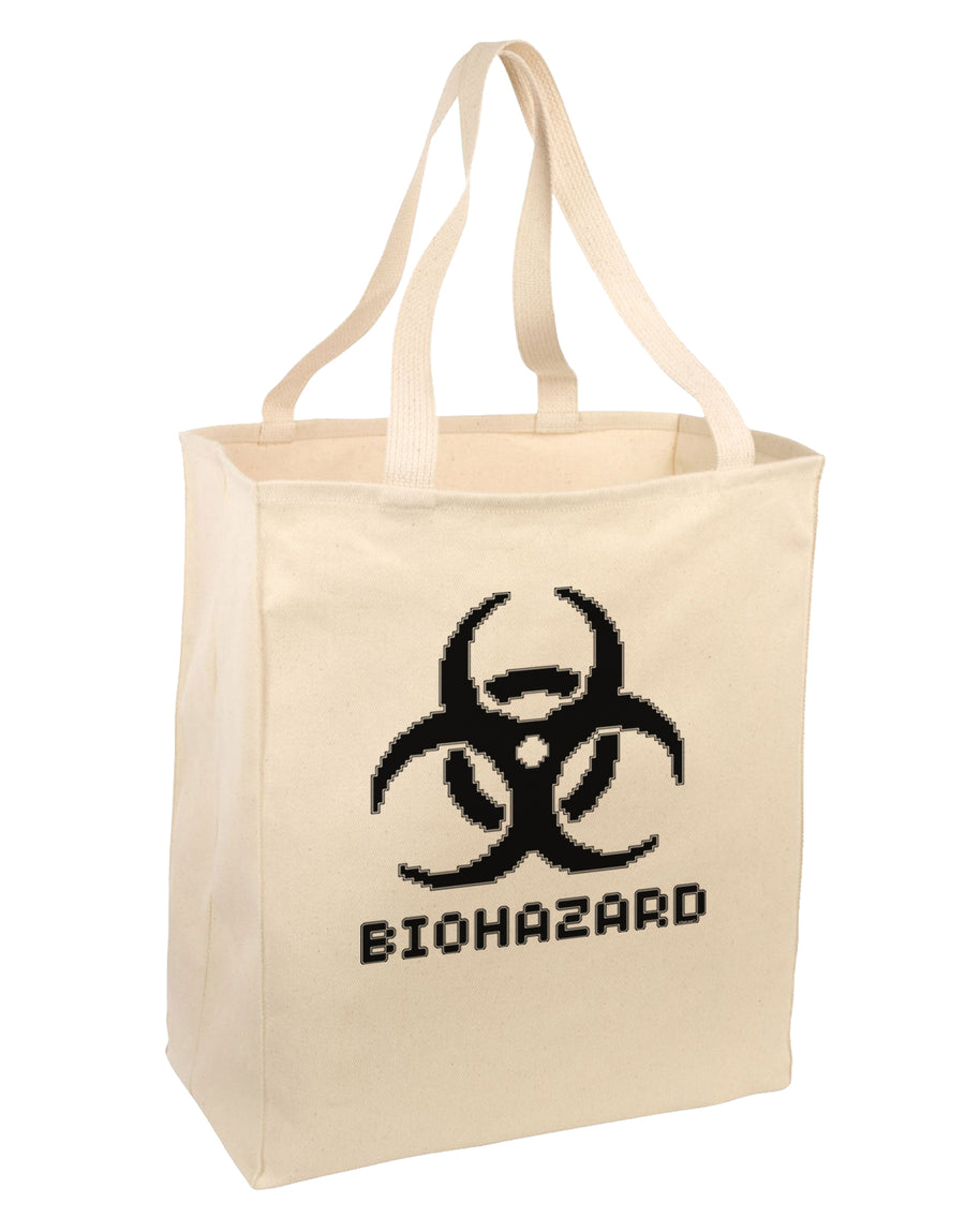 Biohazard Symbol Pixels - Apocalypse Large Grocery Tote Bag-Grocery Tote-TooLoud-Natural-Large-Davson Sales