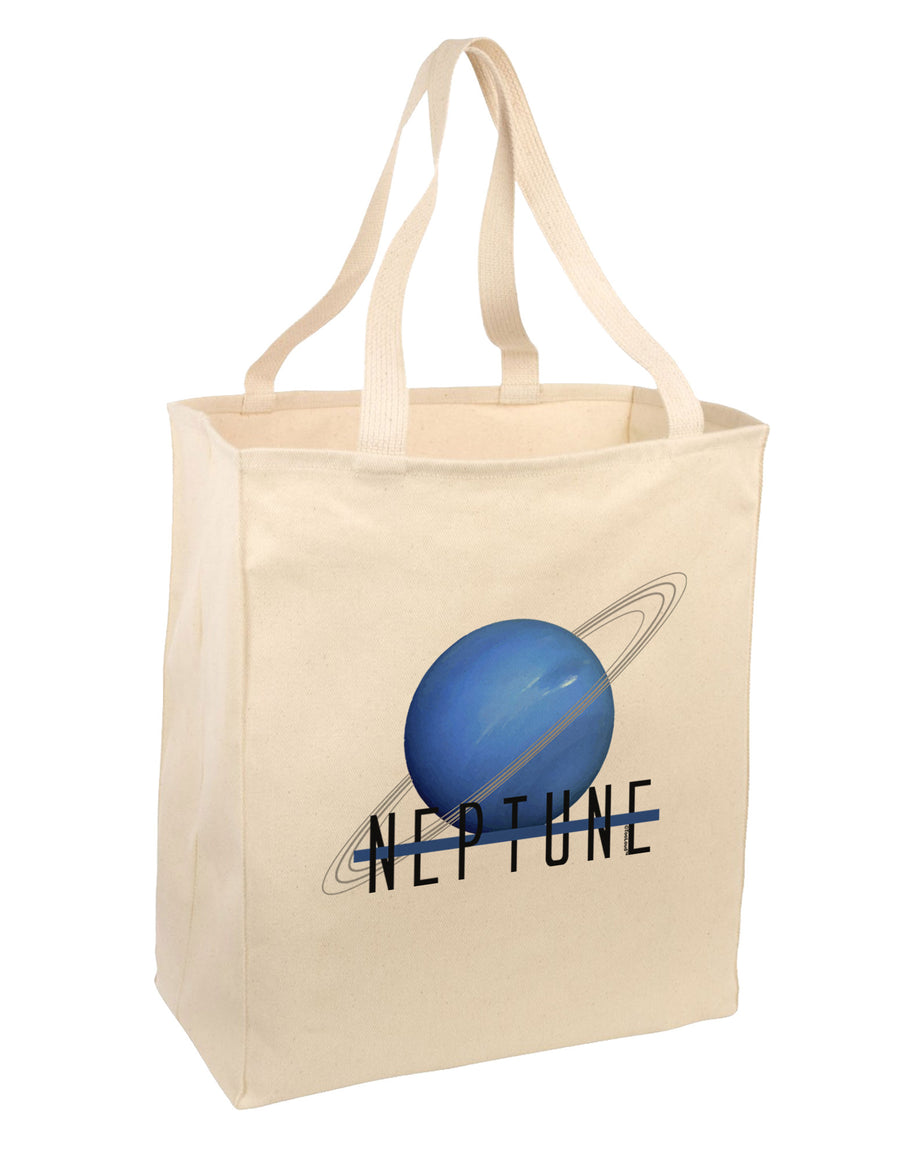 Planet Neptune Text Large Grocery Tote Bag by TooLoud-Grocery Tote-TooLoud-Natural-Large-Davson Sales