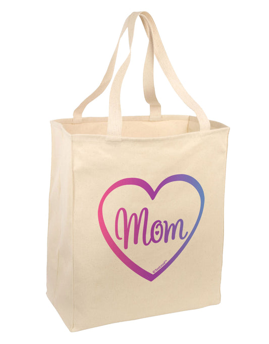 Mom Heart Design - Gradient Colors Large Grocery Tote Bag by TooLoud-Grocery Tote-TooLoud-Natural-Large-Davson Sales