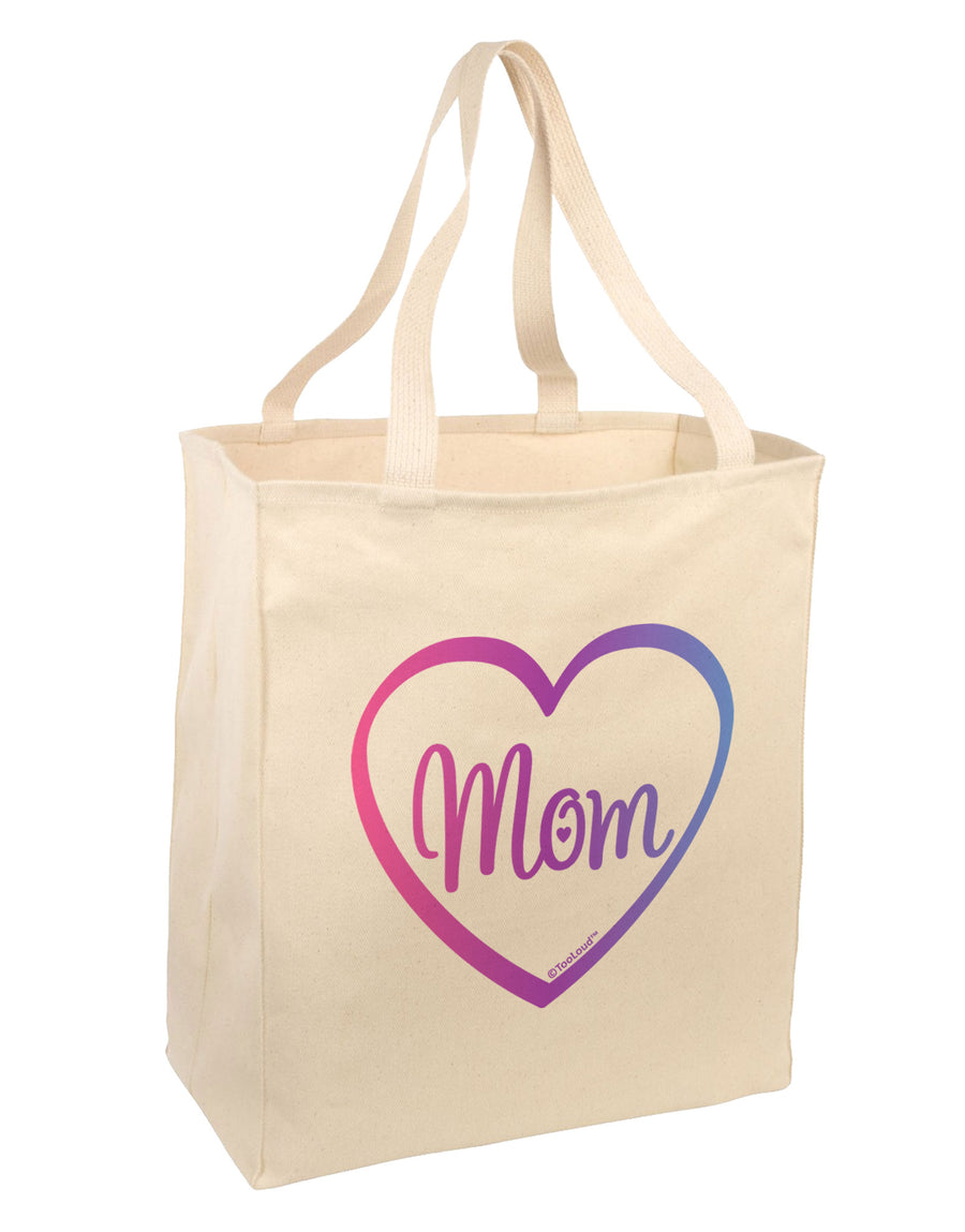 Mom Heart Design - Gradient Colors Large Grocery Tote Bag by TooLoud-Grocery Tote-TooLoud-Natural-Large-Davson Sales