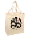 Black Skeleton Ribcage with Pink Heart Halloween Large Grocery Tote Bag-Grocery Tote-TooLoud-Natural-Large-Davson Sales