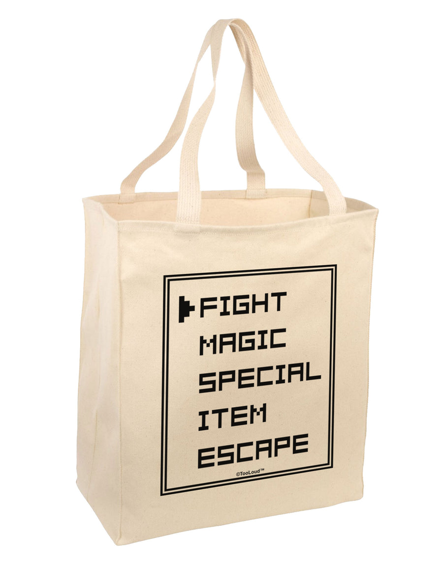 RPG Command Selection List Large Grocery Tote Bag by TooLoud-Grocery Tote-TooLoud-Natural-Large-Davson Sales