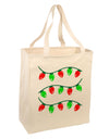 Christmas Lights Red and Green Large Grocery Tote Bag-Grocery Tote-TooLoud-Natural-Large-Davson Sales