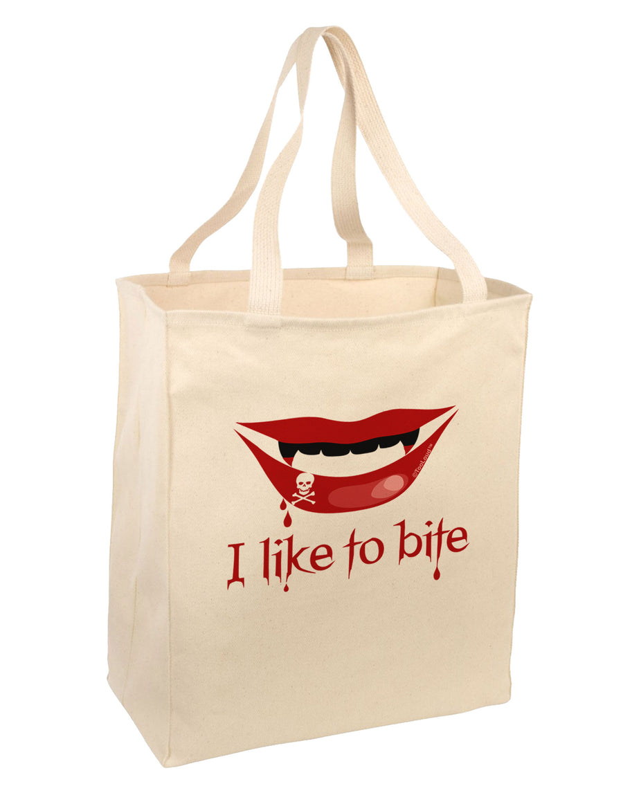 Like to Bite Large Grocery Tote Bag-Grocery Tote-TooLoud-Natural-Large-Davson Sales