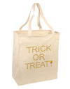 Trick or Treat Candy Corn Halloween Large Grocery Tote Bag-Grocery Tote-TooLoud-Natural-Large-Davson Sales