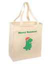 Merry Rexmas T-Rex Dinosaur Christmas Large Grocery Tote Bag-Grocery Tote-TooLoud-Natural-Large-Davson Sales