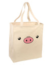 Kyu-T Face - Oinkz the Pig Large Grocery Tote Bag-Grocery Tote-TooLoud-Natural-Large-Davson Sales