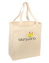 Marijuana Text and Leaf - Rastafarian Large Grocery Tote Bag-Grocery Tote-TooLoud-Natural-Large-Davson Sales