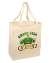 Green Beer Queen Large Grocery Tote Bag-Grocery Tote-TooLoud-Natural-Large-Davson Sales