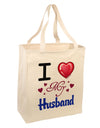 I Love Heart My Husband Large Grocery Tote Bag-Grocery Tote-TooLoud-Natural-Large-Davson Sales