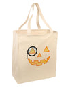 Monocle Jack-o-Lantern Color Large Grocery Tote Bag-Grocery Tote-TooLoud-Natural-Large-Davson Sales