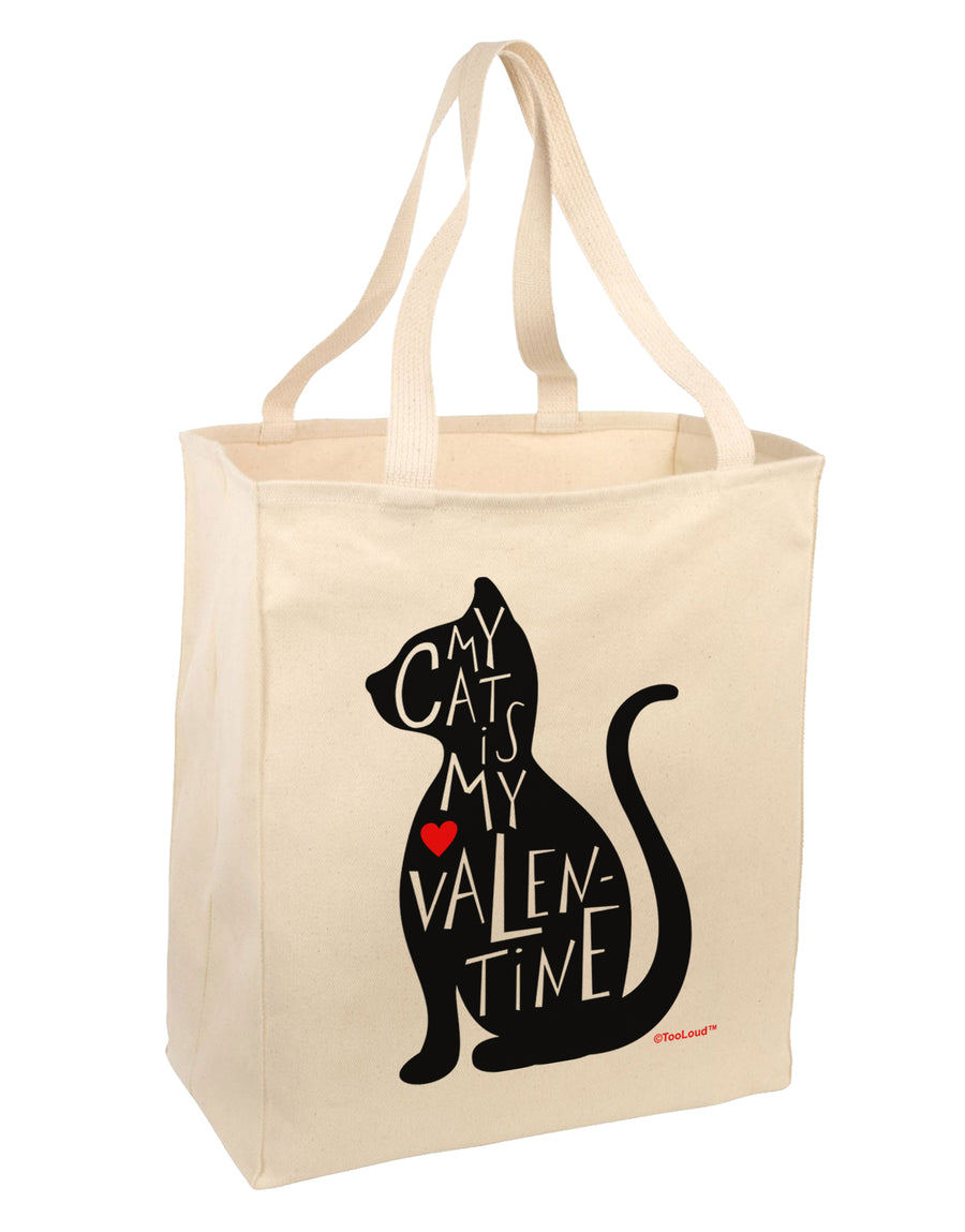 My Cat Is My Valentine Large Grocery Tote Bag by TooLoud-Grocery Tote-TooLoud-Natural-Large-Davson Sales