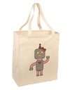 Cute Robot Female Large Grocery Tote Bag by TooLoud-Grocery Tote-TooLoud-Natural-Large-Davson Sales