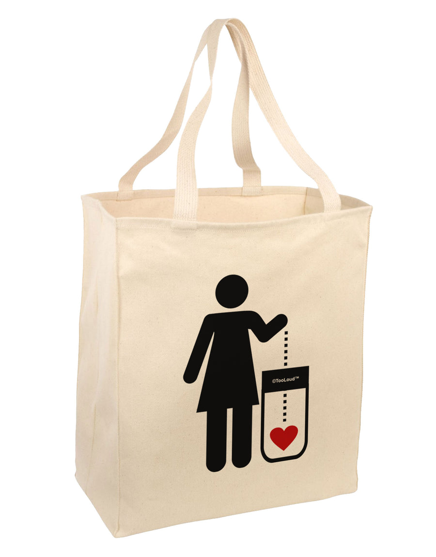 Single and Happy - Single Woman Large Grocery Tote Bag by TooLoud-Grocery Tote-TooLoud-Natural-Large-Davson Sales