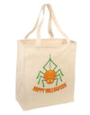 Cute Pumpkin Spider - Happy Halloween Large Grocery Tote Bag-Grocery Tote-TooLoud-Natural-Large-Davson Sales