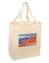 Colorado Mtn Sunset Soaked WaterColor Large Grocery Tote Bag-Grocery Tote-TooLoud-Natural-Large-Davson Sales