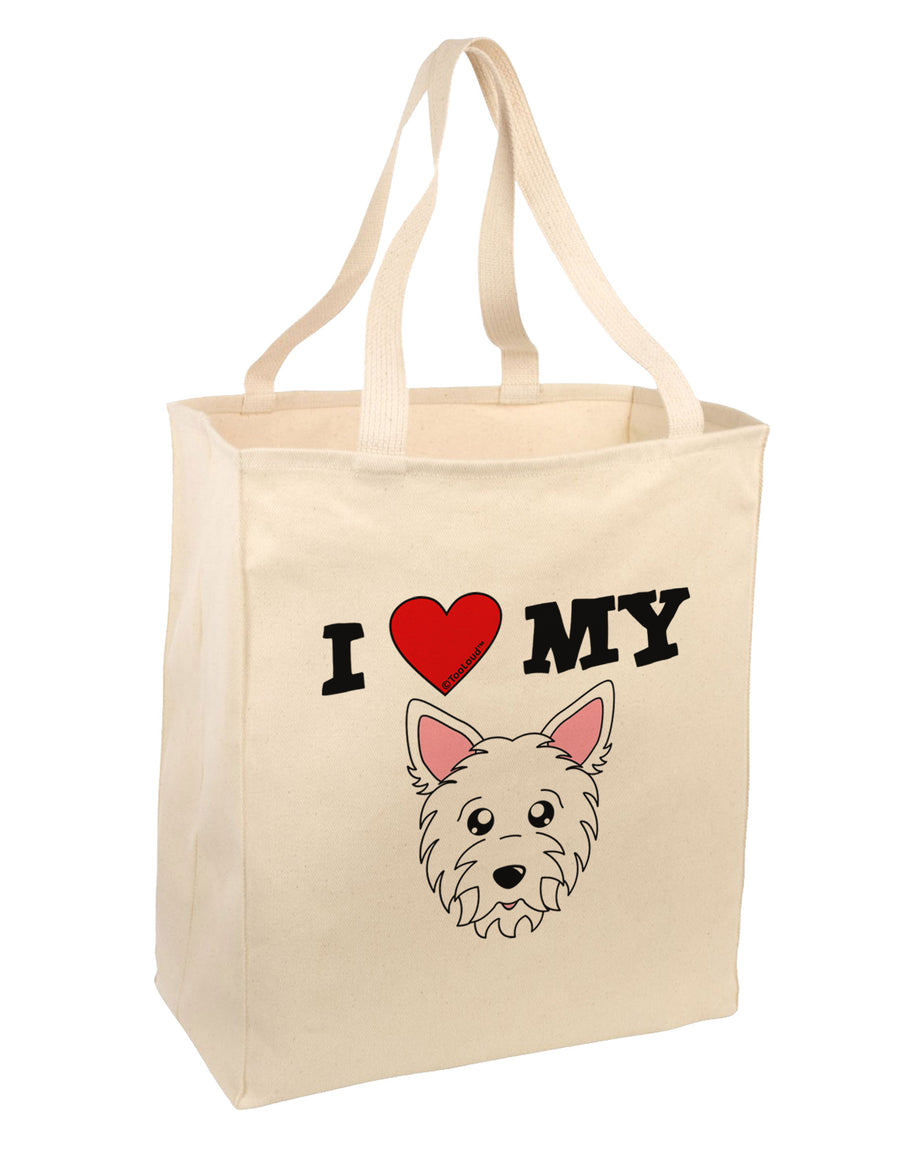 I Heart My - Cute Westie Dog Large Grocery Tote Bag by TooLoud-Grocery Tote-TooLoud-Natural-Large-Davson Sales