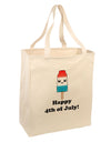 Happy 4th of July Popsicle Large Grocery Tote Bag-Grocery Tote-TooLoud-Natural-Large-Davson Sales