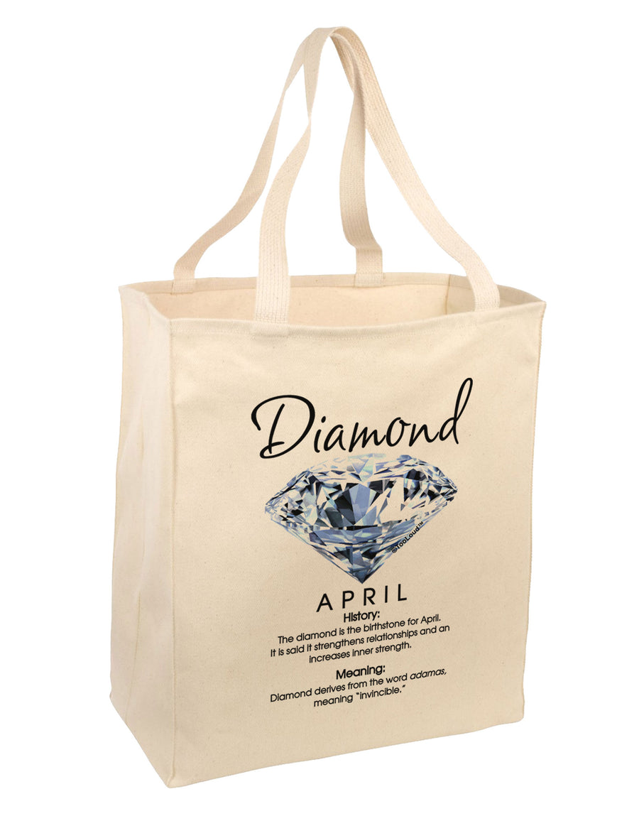 Birthstone Diamond Large Grocery Tote Bag by TooLoud-Grocery Tote-TooLoud-Natural-Large-Davson Sales