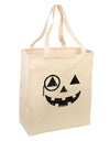 Monocle Jack-o-Lantern Distressed Large Grocery Tote Bag-Grocery Tote-TooLoud-Natural-Large-Davson Sales