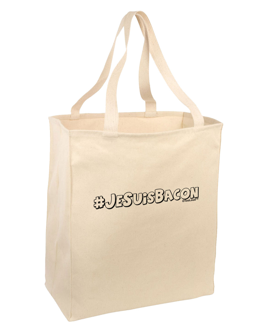 Hashtag JeSuisBacon Deco Large Grocery Tote Bag-Grocery Tote-TooLoud-Natural-Large-Davson Sales