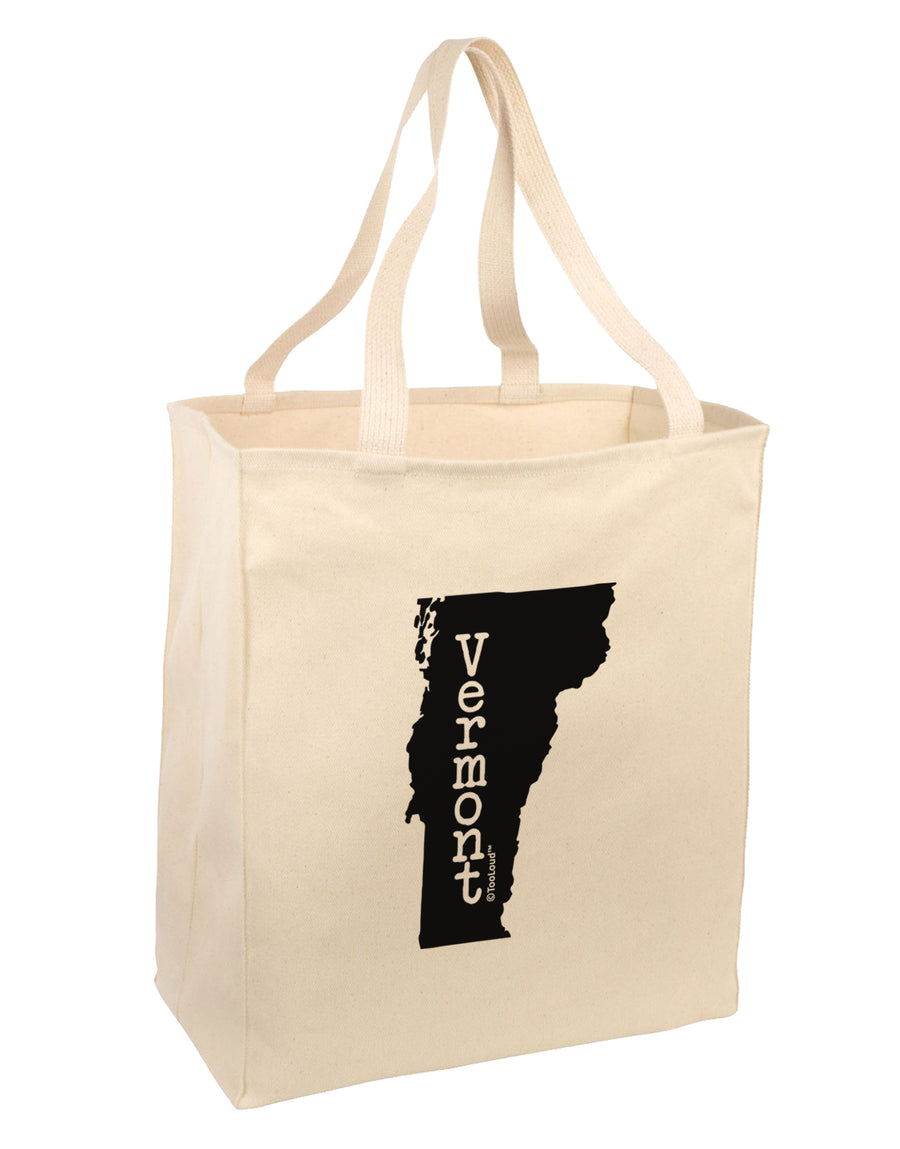 Vermont - United States Shape Large Grocery Tote Bag by TooLoud-Grocery Tote-TooLoud-Natural-Large-Davson Sales