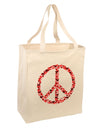 Peace Sign Hearts Red Large Grocery Tote Bag-Natural-Grocery Tote-TooLoud-Natural-Large-Davson Sales