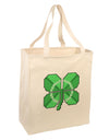 Pixel Four Leaf Clover Large Grocery Tote Bag-Grocery Tote-TooLoud-Natural-Large-Davson Sales