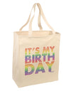 It's My Birthday - Candy Colored Dots Large Grocery Tote Bag by TooLoud-Grocery Tote-TooLoud-Natural-Large-Davson Sales