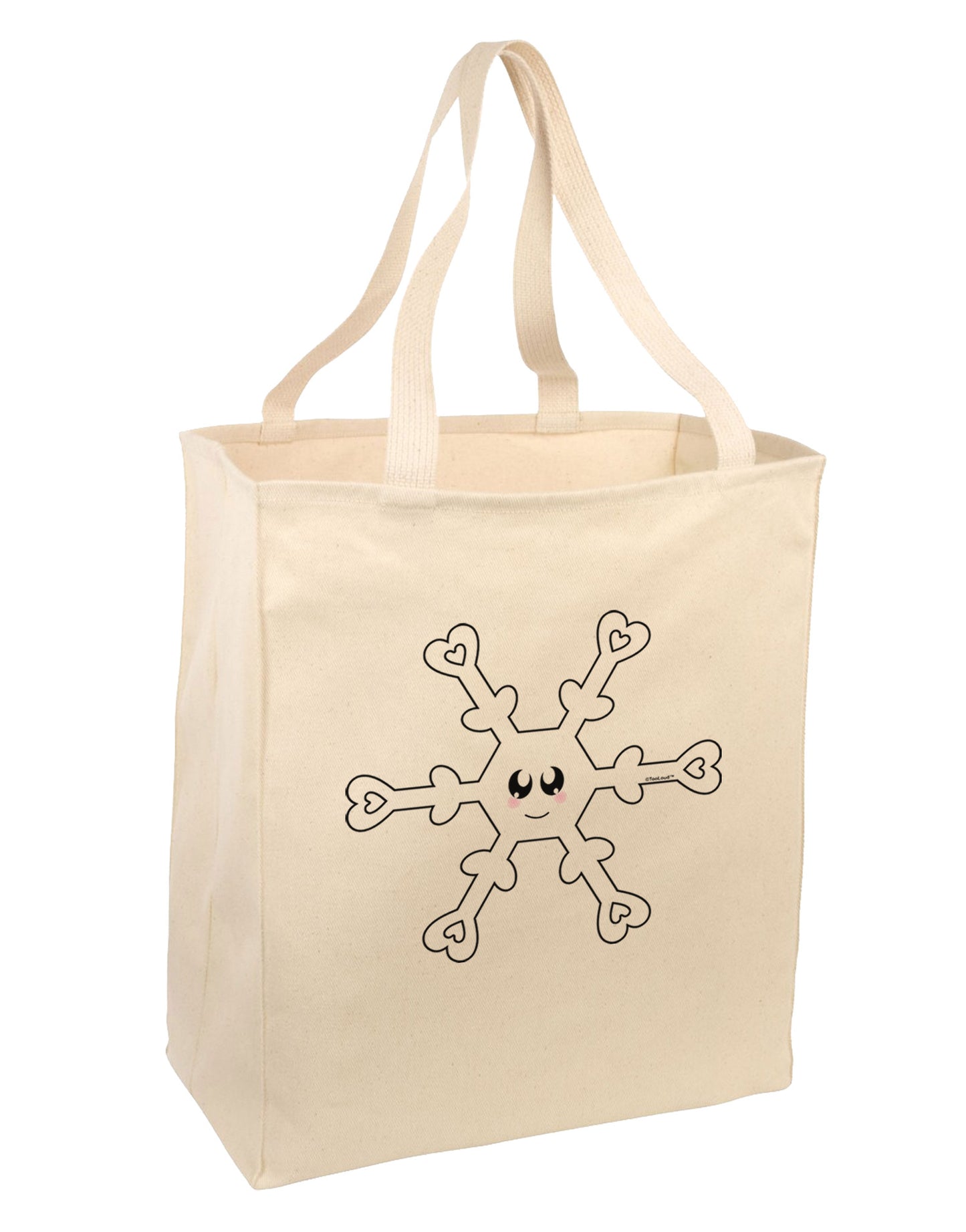 Cute Snowflake Christmas Large Grocery Tote Bag-Grocery Tote-TooLoud-Natural-Large-Davson Sales